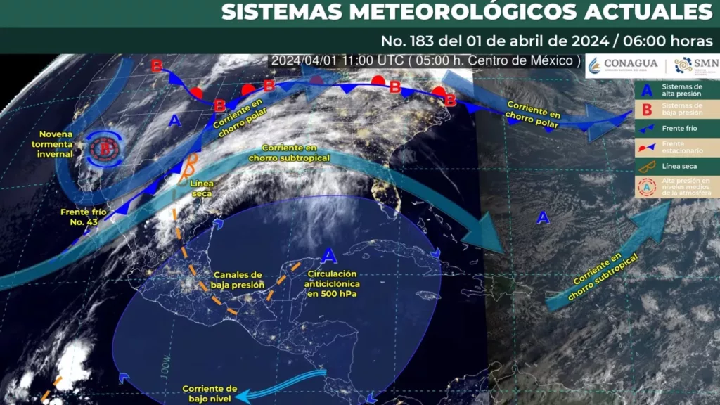 Frente Frío 43 y Tormenta Invernal en México