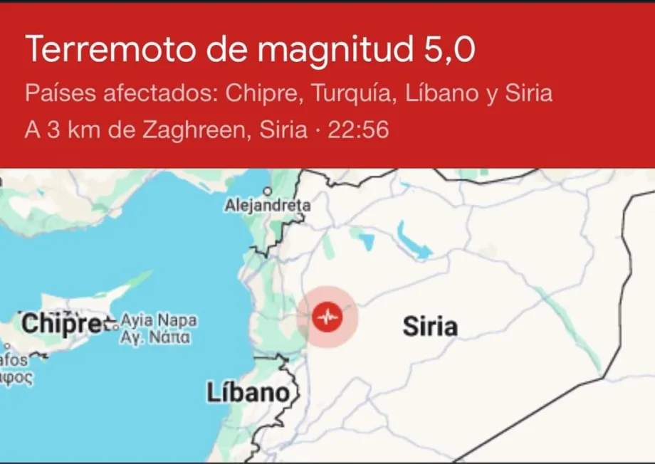 Terremoto de 5.5 Sacude Siria y Regiones Vecinas