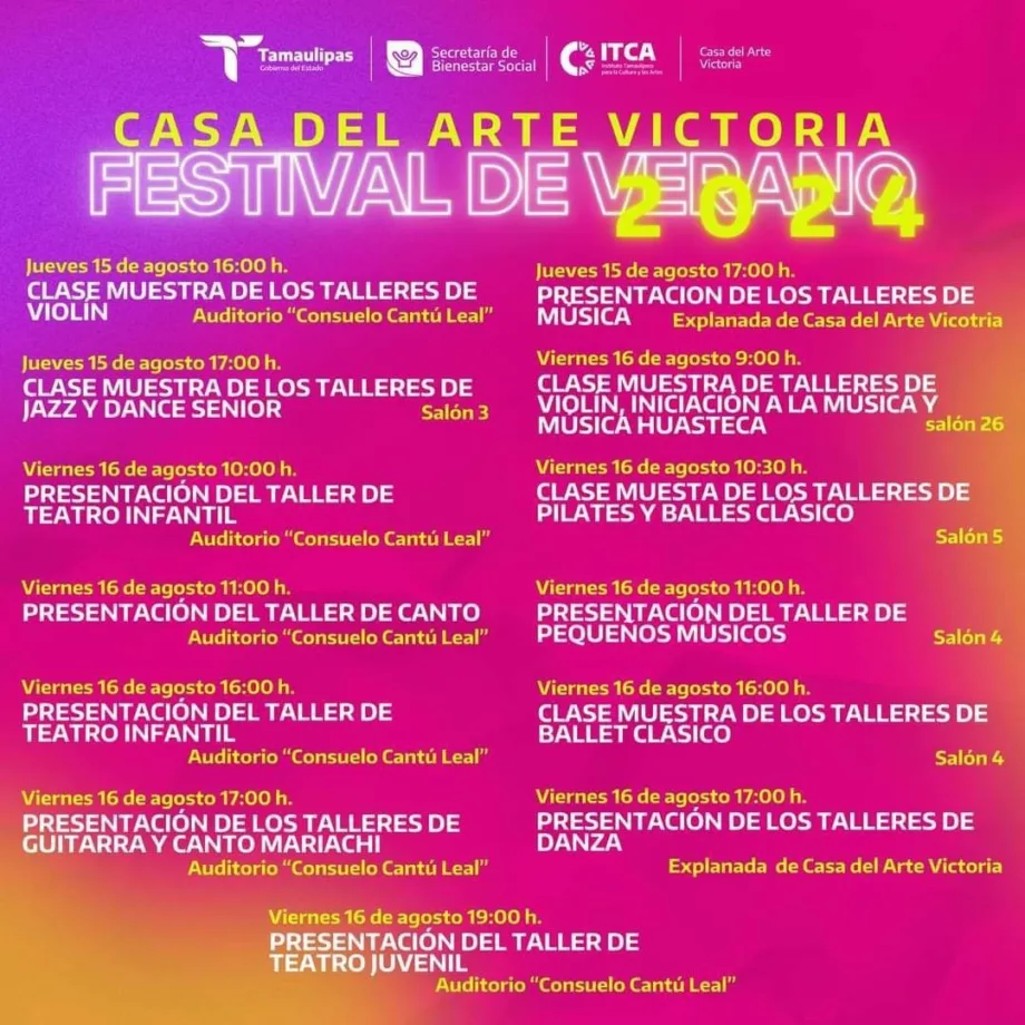 Casa del Arte Victoria invita a festivales de fin de cursos de verano