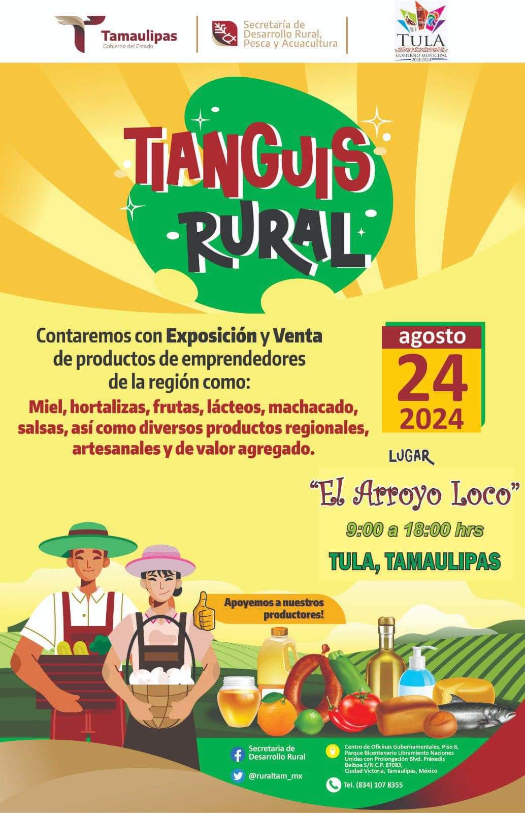 Disfruta del Tianguis Rural en Tula este 24 de agosto