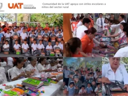 Comunidad de la UAT apoya con útiles escolares a niños del sector rural