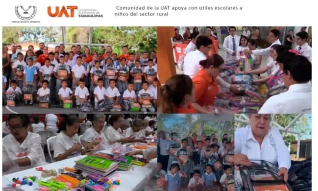 Comunidad de la UAT apoya con útiles escolares a niños del sector rural