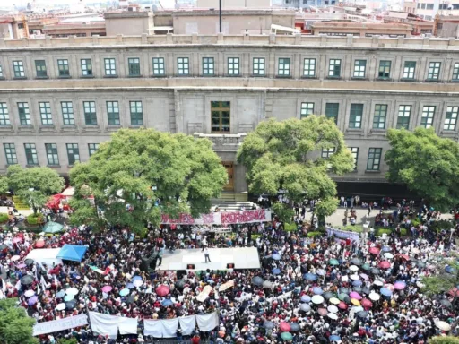 Miles de estudiantes exigen aprobación de Reforma Judicial frente a la SCJN