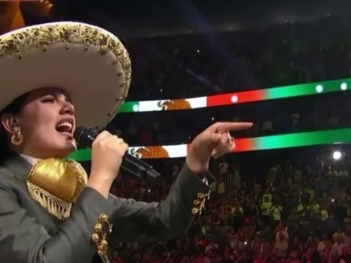 Camila Fernández comete error al cantar el himno en pelea de Canelo Álvarez