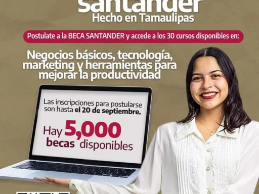 Injuve Tamaulipas y Banco Santander extienden convocatoria de becas online para jóvenes