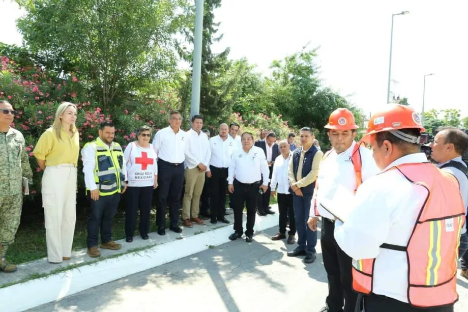 Américo Villarreal participa en simulacro durante el Día Nacional de Protección Civil