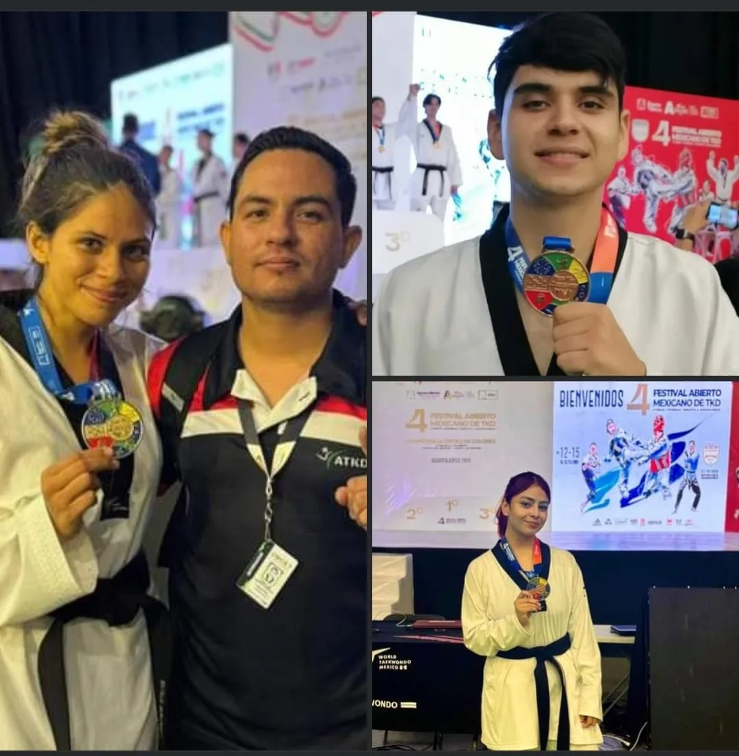 Taekwondoínes de la UAT suben al podio en el Abierto Mexicano