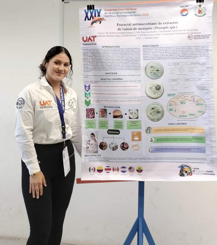 Alumna de la UAT estudia el potencial antimicrobiano de la vaina de mezquite