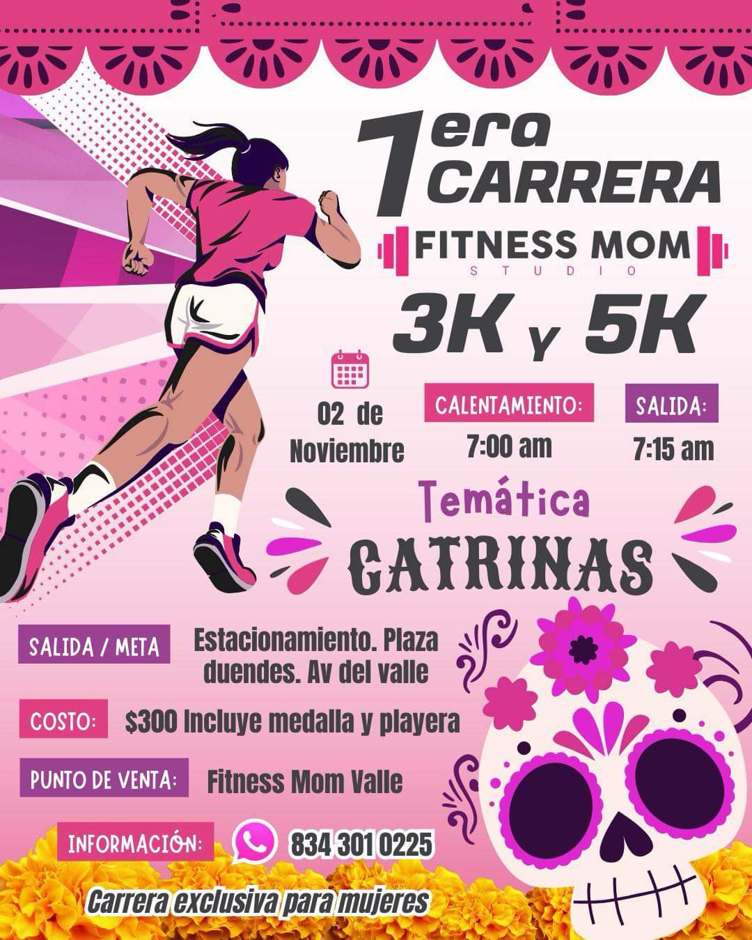 Carrera de Catrinas "Fitness Mom" llega a Ciudad Victoria