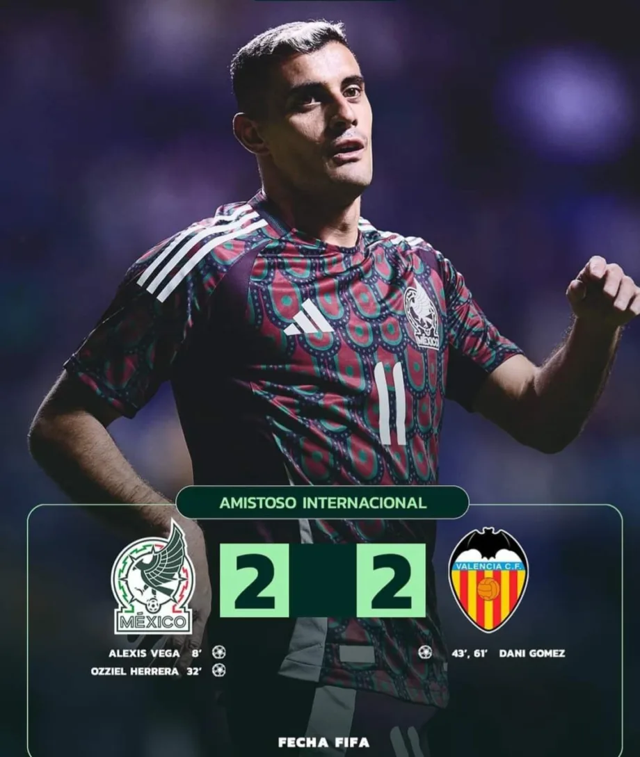 Selección Mexicana empata 2-2 con Valencia en Puebla