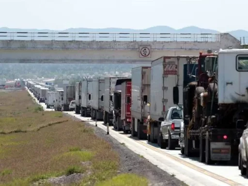 Largas filas en autopista Monterrey-Nuevo Laredo provocan pérdidas