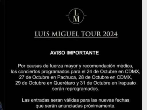 Luis Miguel cancela cinco fechas de su Tour 2024-2025 debido a problemas de salud