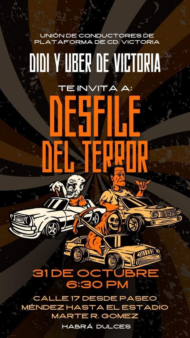 👻🎃 No te pierdas el Gran Desfile del Terror en Cd. Victoria