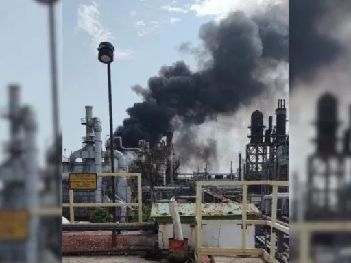 PEMEX sufre incendio en planta catalítica de Ciudad Madero