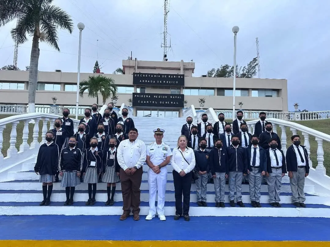 La Primera Región Naval recibió visita de alumnos de la escuela primaria “Francisco I. Madero” y de la escuela secundaria “Sebastián José Holzinger” en Ciudad Madero, Tamaulipas