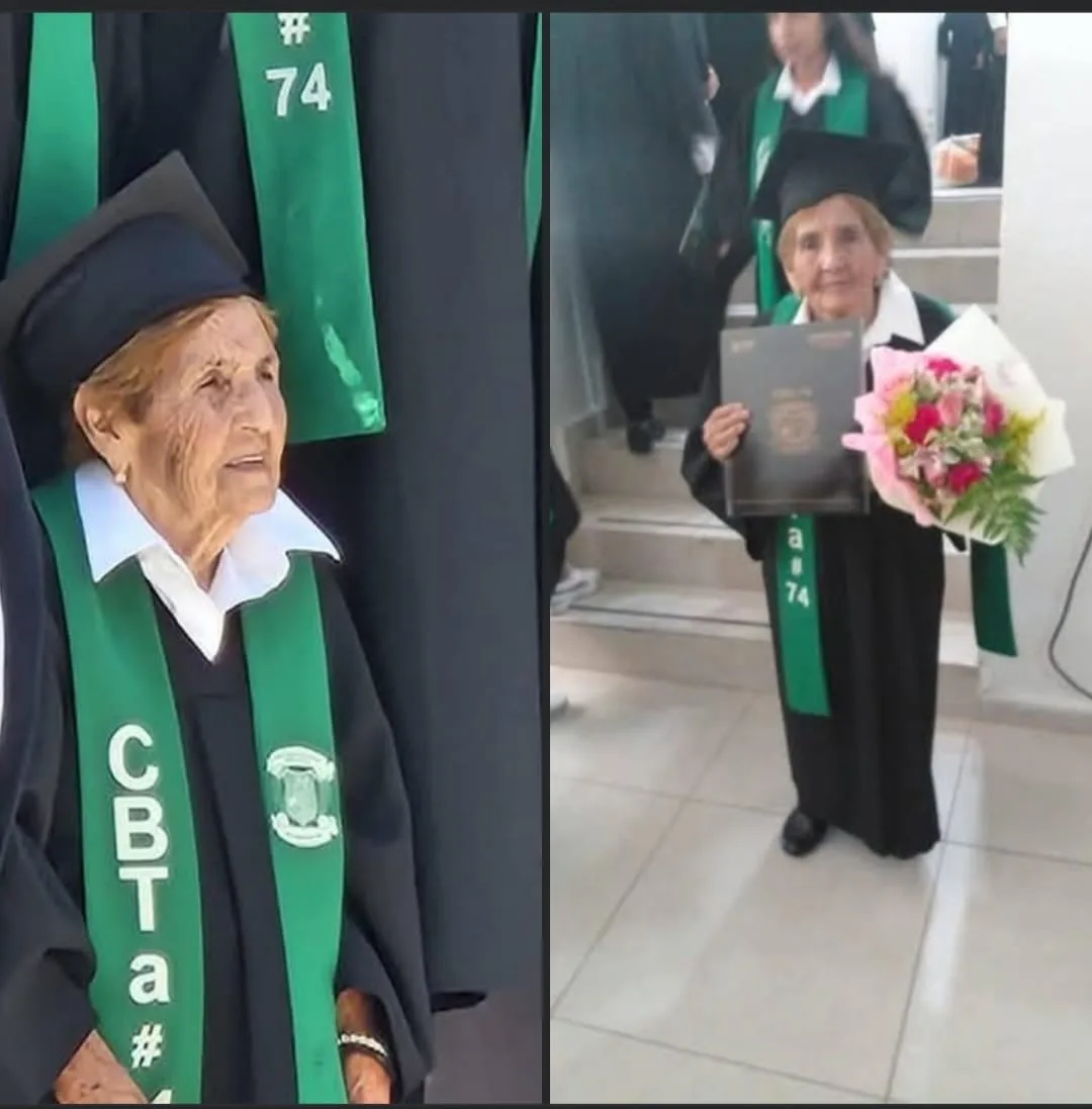 Viral: ¡Querer es poder! 👏🎓 Abuelita de 84 años cumple su sueño y se gradúa de la preparatoria.