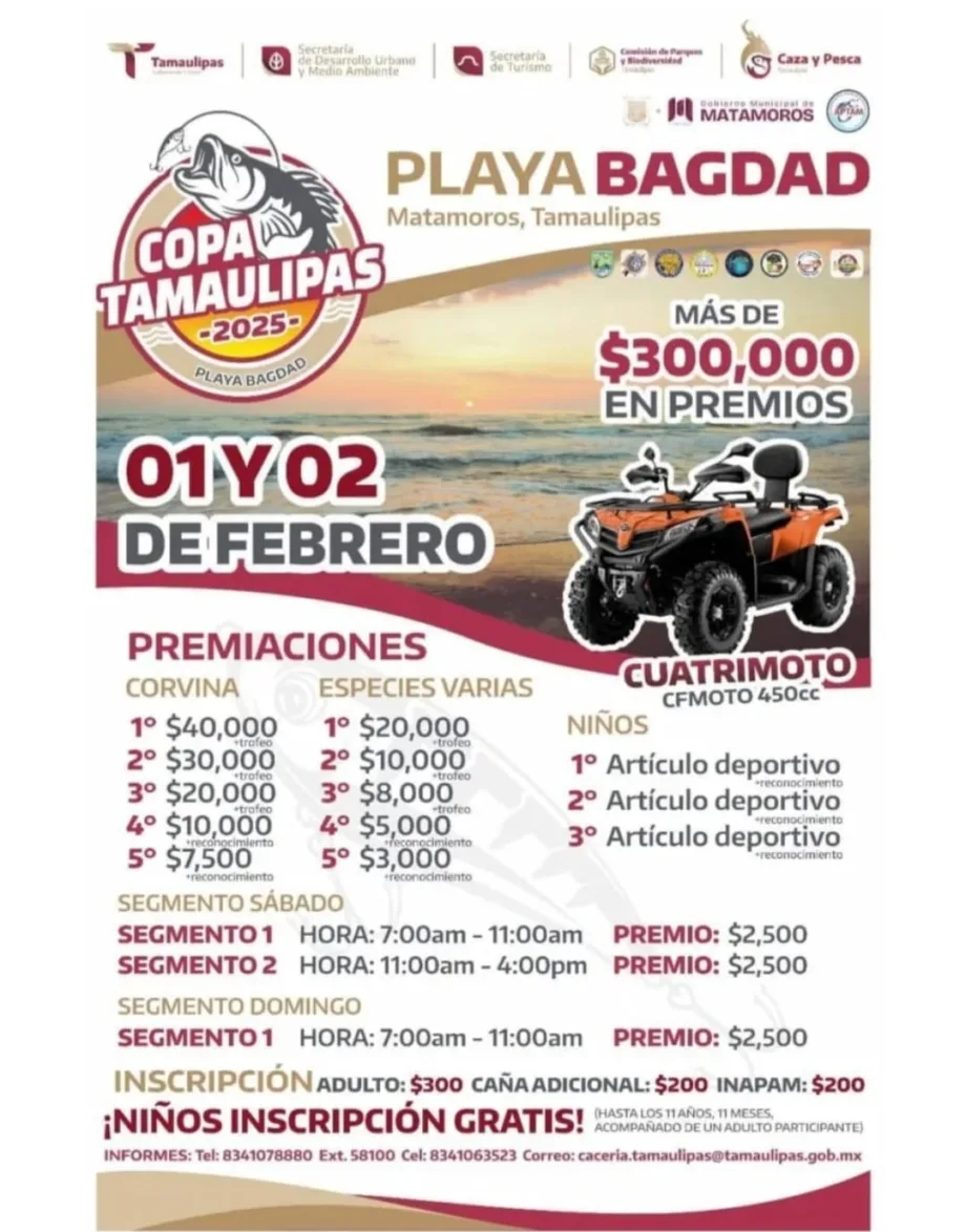 Arranca Copa Tamaulipas 2025 con torneo de pesca en Playa Bagdad